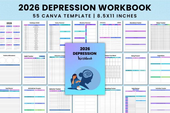 2026 Depression Workbook for Canva: A Practical Tool for Emotional Wellness