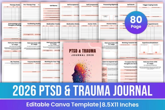 2026 PTSD Trauma Journal Canva Kdp