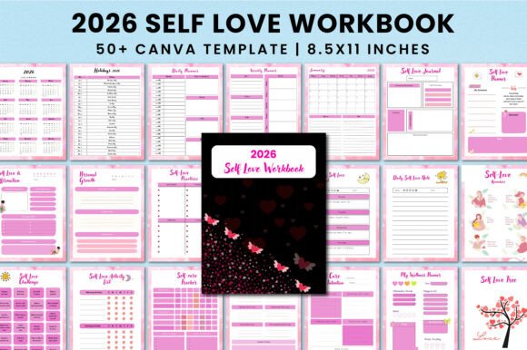 2026 Self Love Workbook for Canva