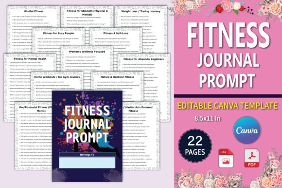Elevate Your Wellness Journey with 💪 Fitness Journal Prompts Canva