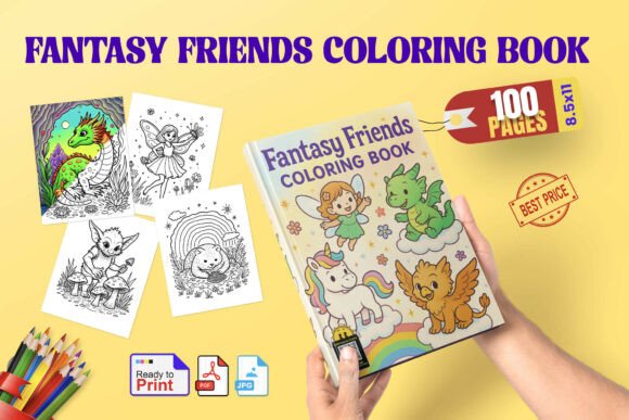 Fantasy Friends Coloring Book for Kids