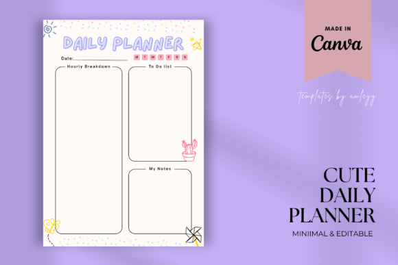 Kawaii Daily Planner Template Cute