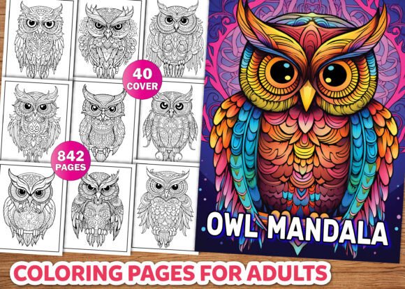 Owl Mandala Coloring Book for Adults