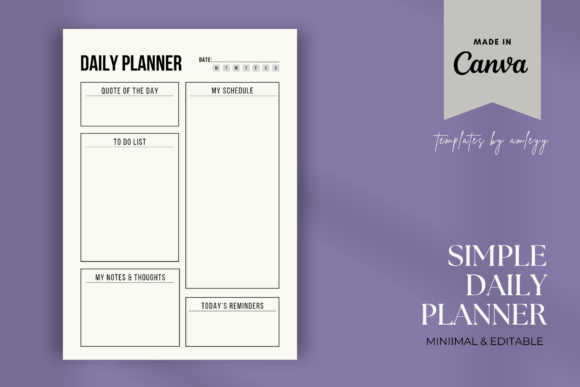Simple Daily Planner Template Canva: A Minimalist Approach to Productivity
